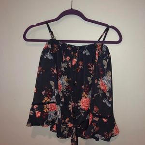Navy Floral Top